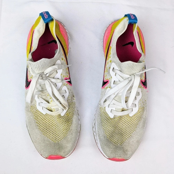 Nike Epic React Flyknit 2 White/Pink Blast CI7583-100 Lace Up Sneakers Men 10.5 main image 9